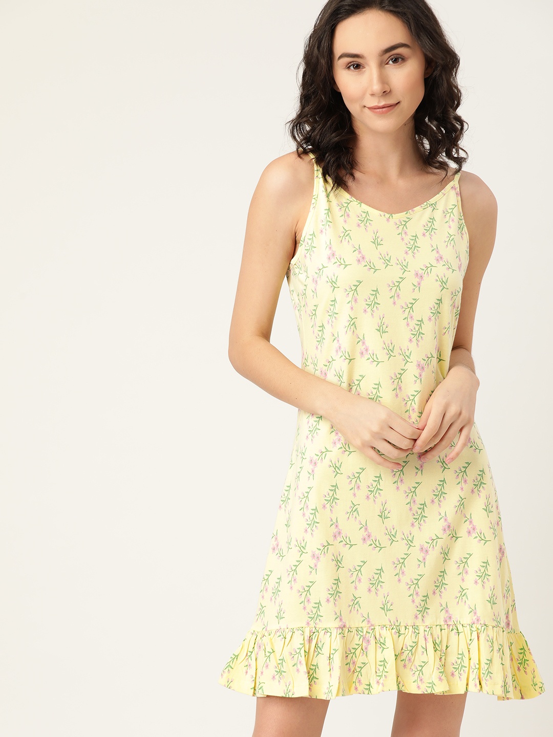 

ETC Yellow Printed Cotton Nightdress