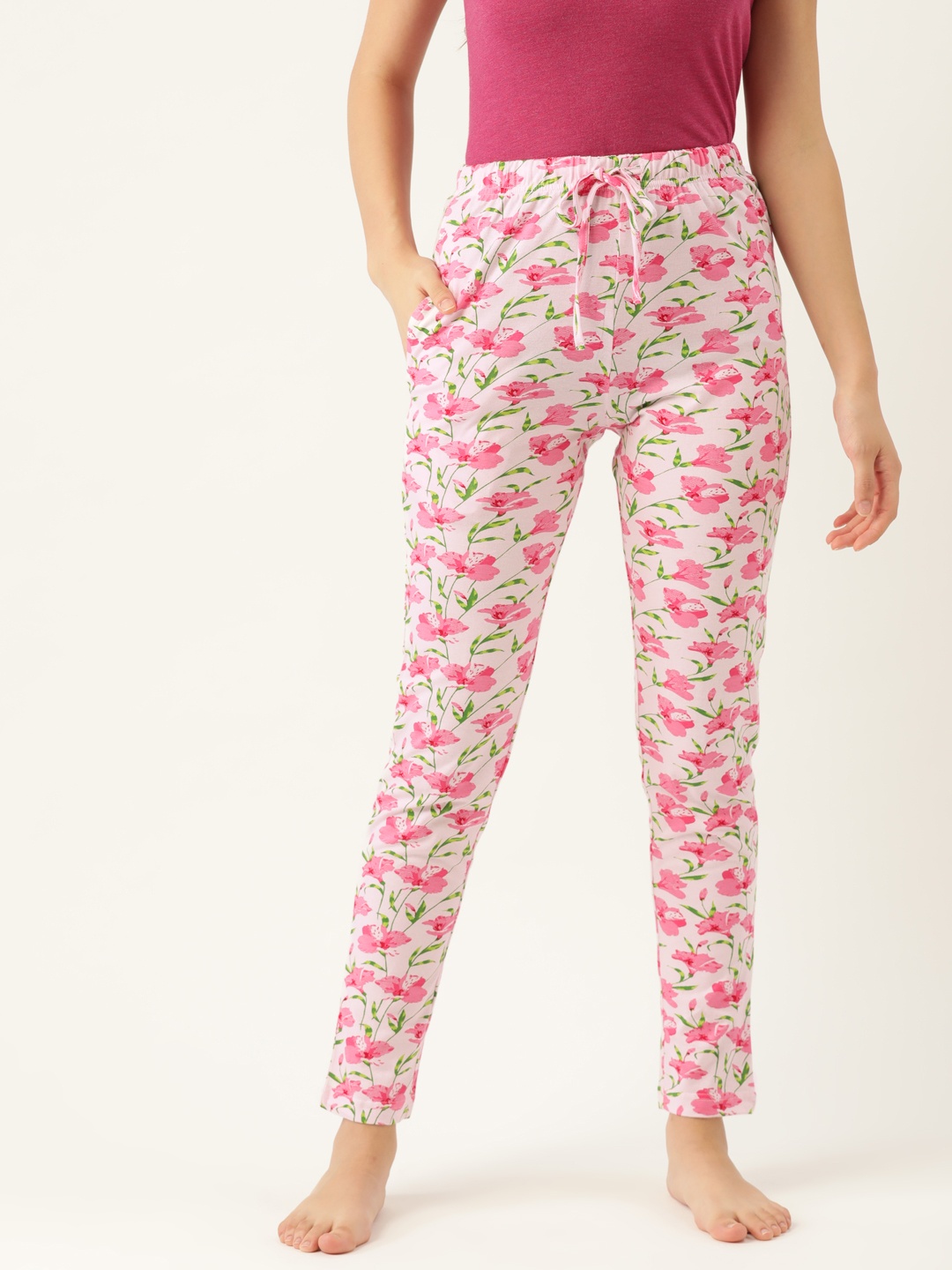 

ETC Women Pink Floral Print Lounge Pants