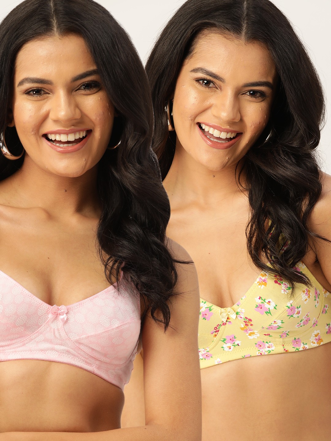 

DressBerry Pack of 2 Printed Cotton Everyday Bras PM-DB-LV-02, Pink