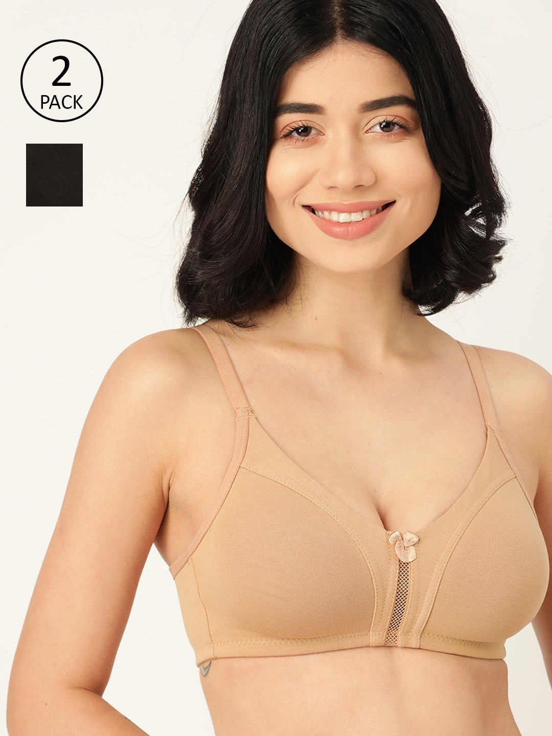 

DressBerry Pack of 2 Full Coverage Everyday Bras PM-DB-MF-02, Nude