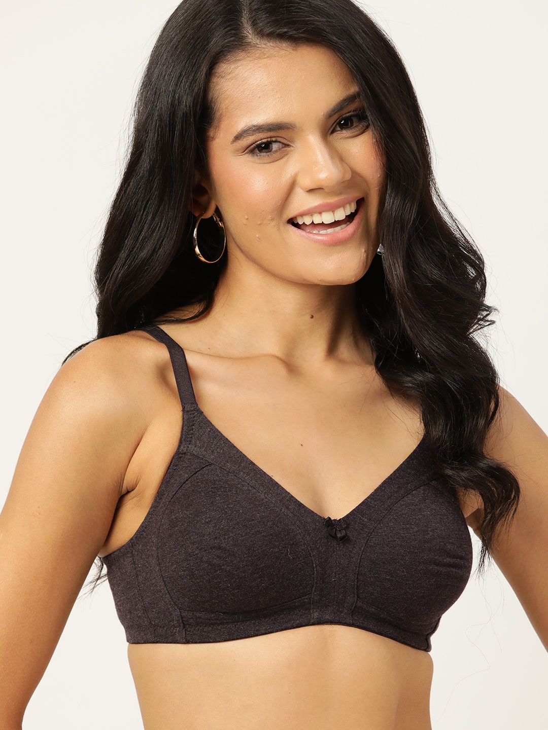 

DressBerry Coffee Brown Melange Effect Solid Everyday Medium Coverage Bra PM-DB-MS-01