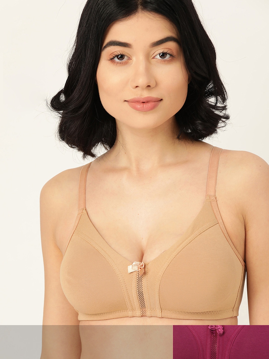 

DressBerry Pack of 2 Medium Coverage Everyday Bras PM-DB-MF-02, Beige