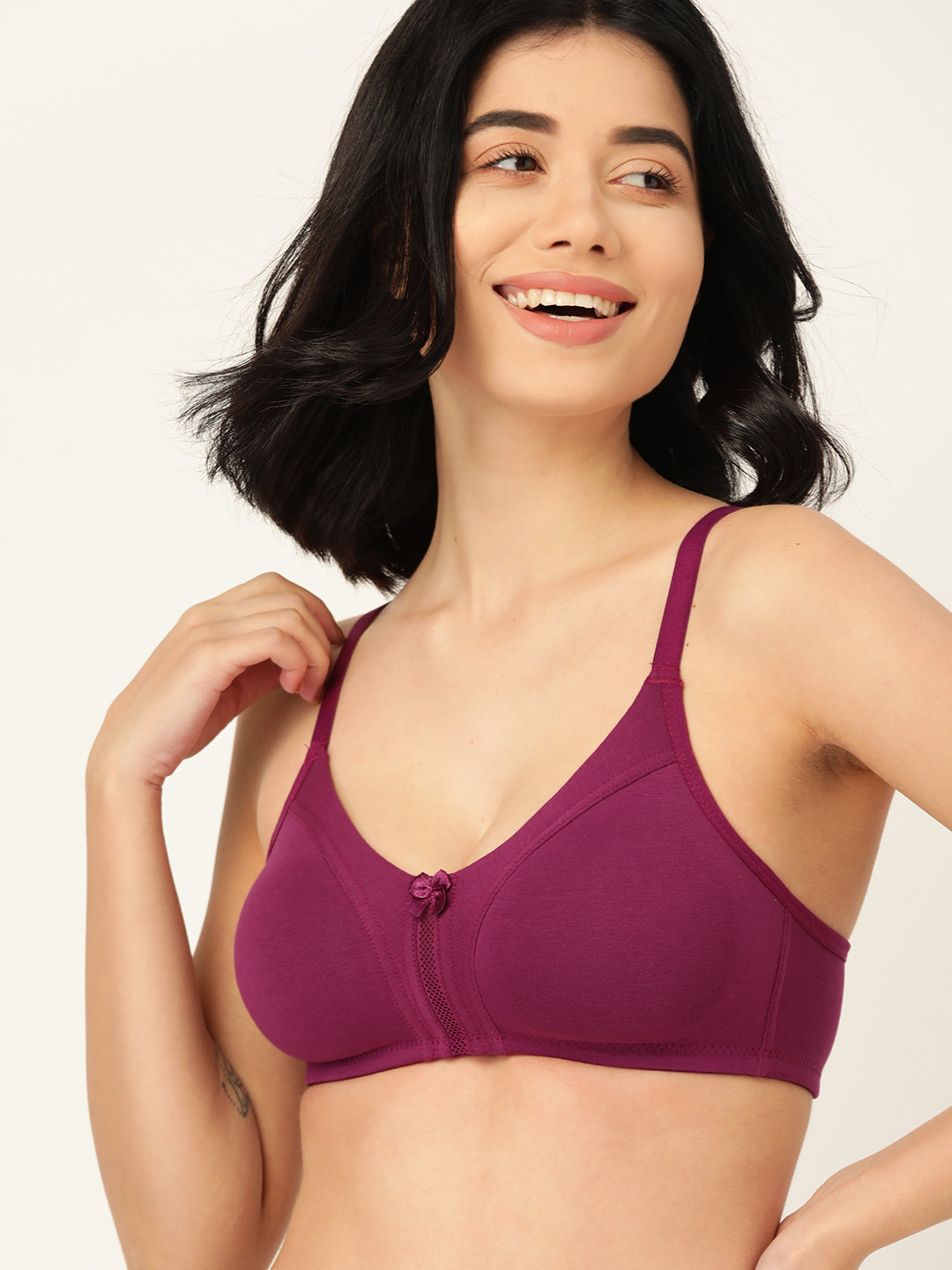 

DressBerry Burgundy Solid Everyday Bra Medium Coverage Bra PM-DB-MF-02