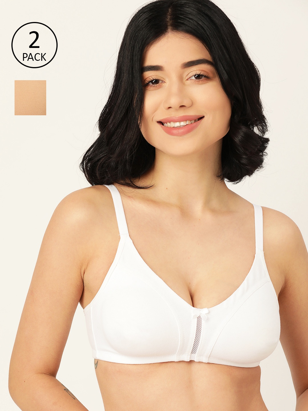 

DressBerry Pack of 2 Full Coverage Everyday Bras PM-DB-MF-02, White