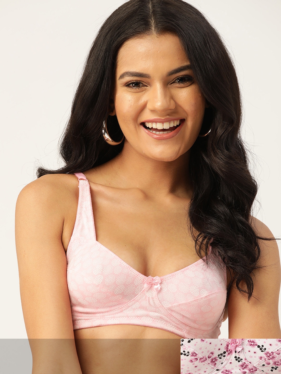 

DressBerry Pack of 2 Floral Print Everyday Bras PM-DB-LV-02, Pink