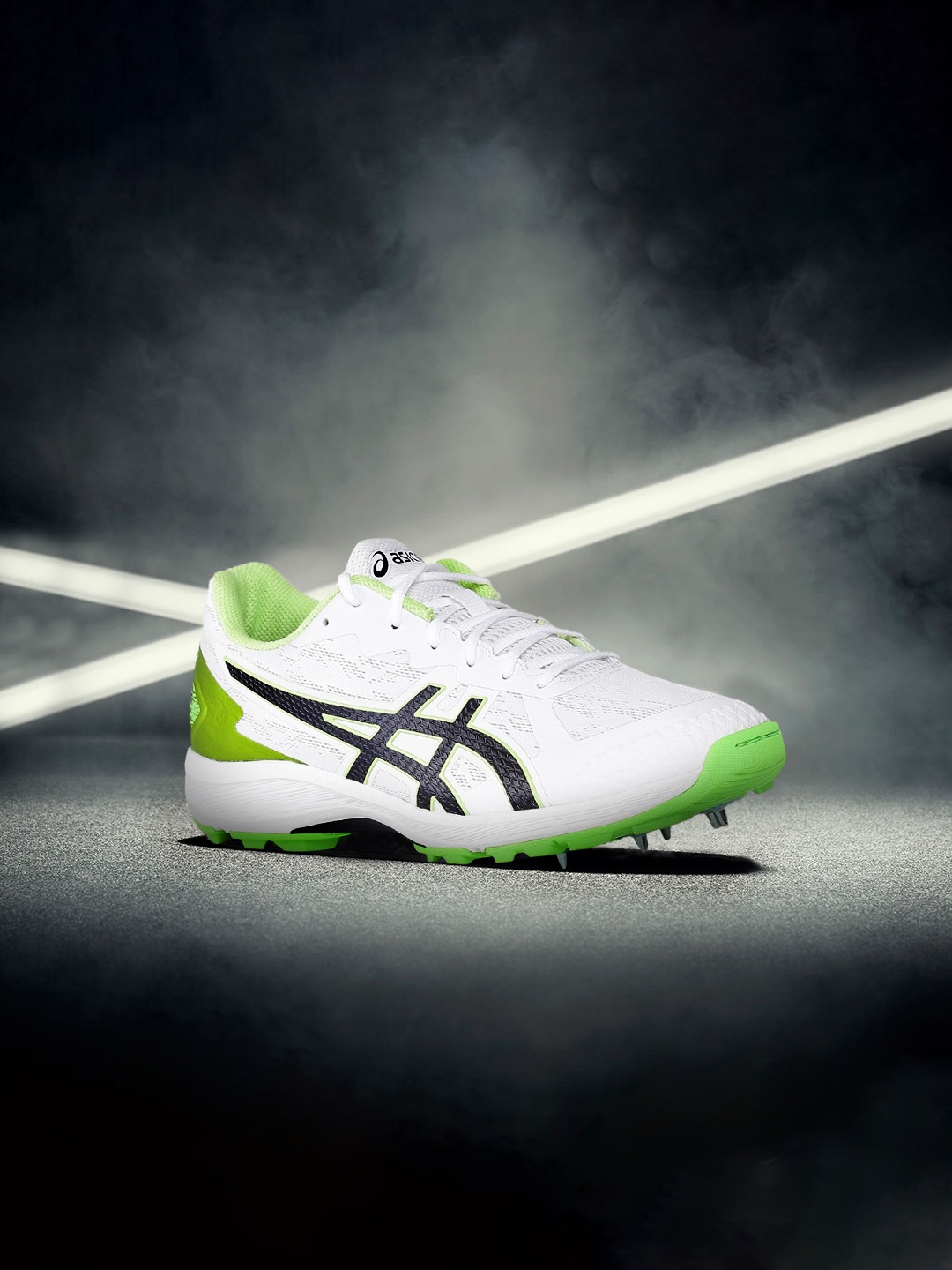 

ASICS Men White & Green Strike Rate FF Cricket Shoes