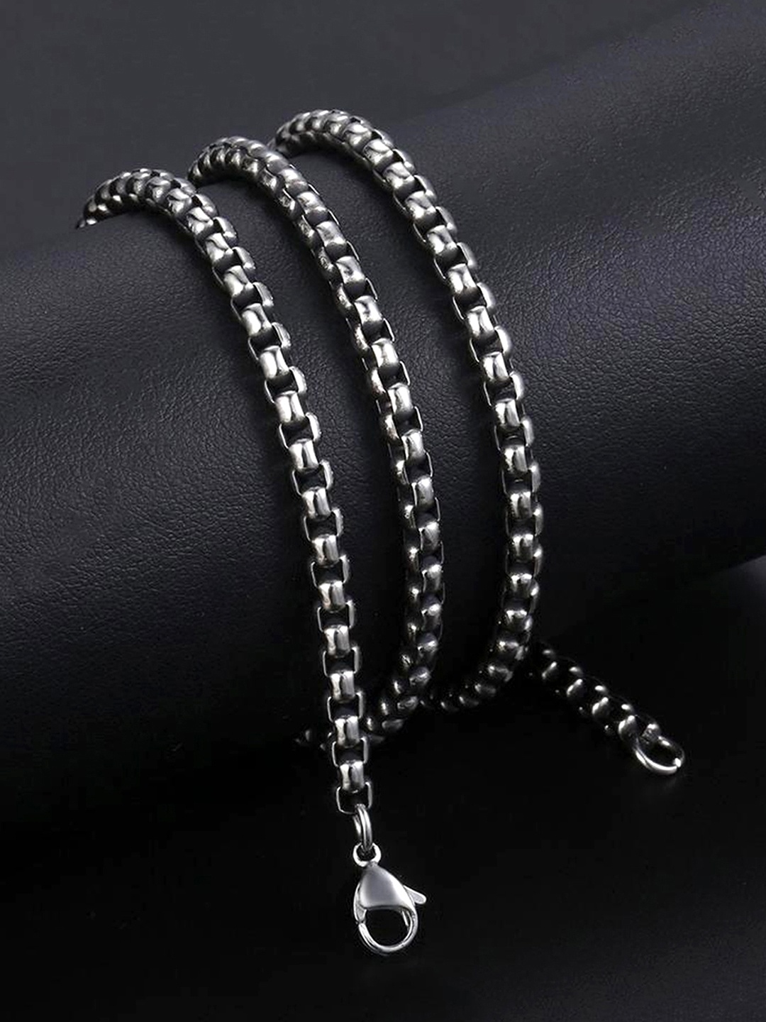 

Yellow Chimes Men Silver-Toned Stainless Steel Rhodium-Plated Chain