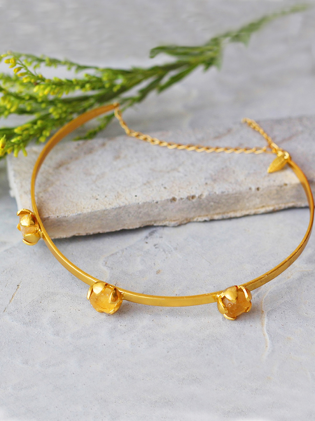 

Amaltaas Yellow Brass Gold-Plated Choker Necklace