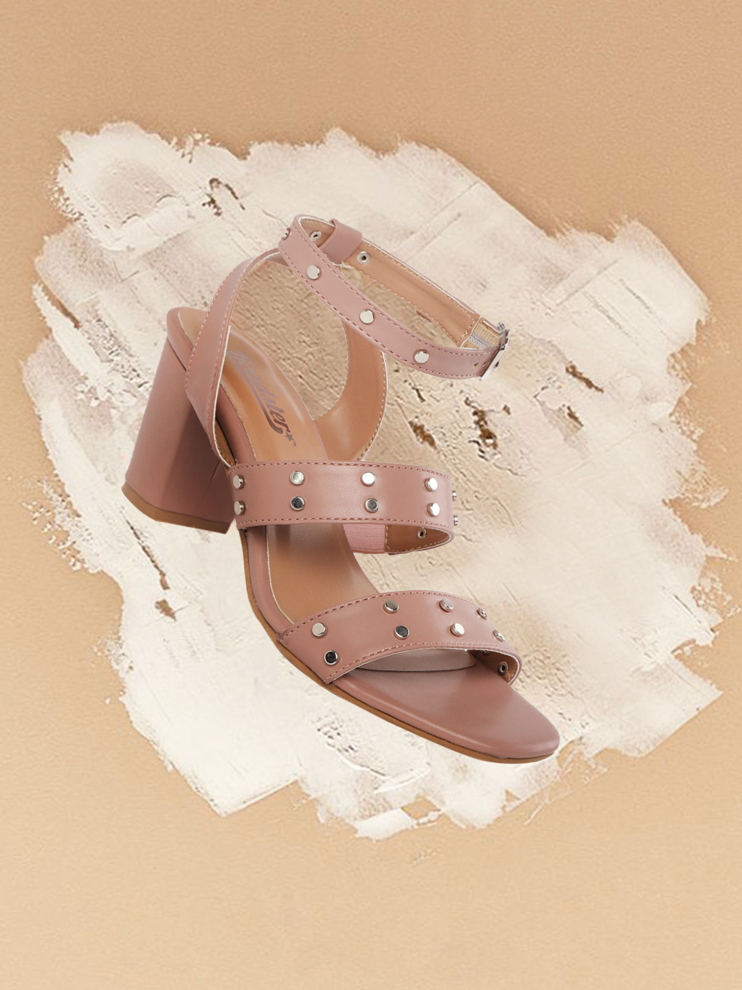 

Roadster Women Peach-Coloured Embellished Mid-Top Block Heels