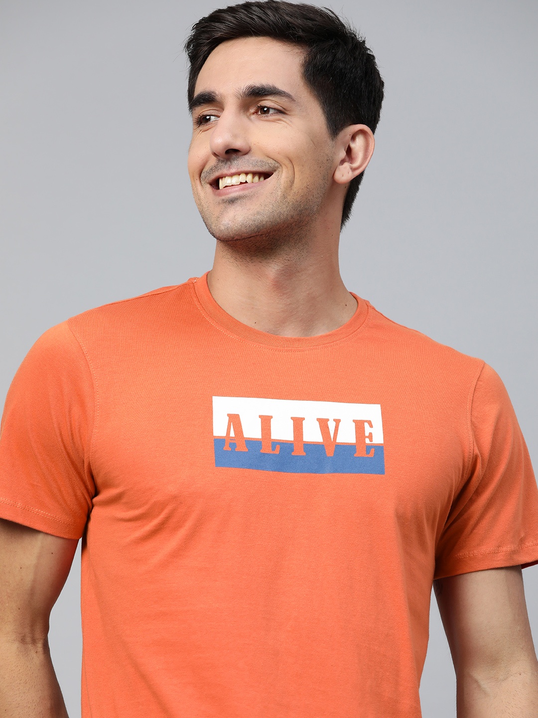 

Mast & Harbour Men Orange Typography T-shirt