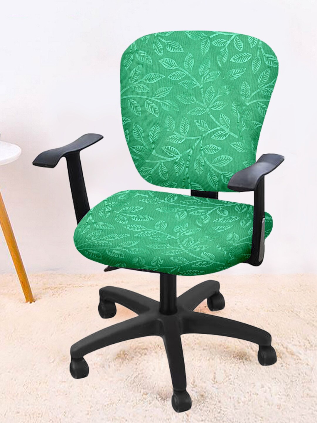Cortina Set Of 6 Green Floral Printed Chair Covers