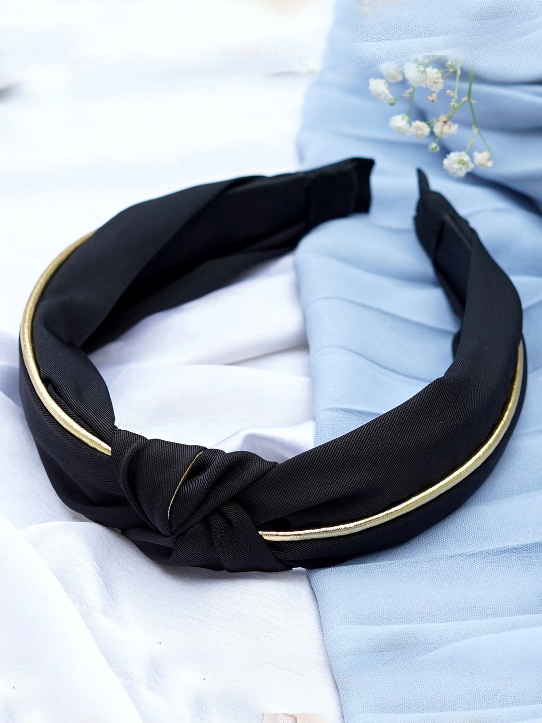 

JOKER & WITCH Women Black & Gold-Toned Knot Hairband