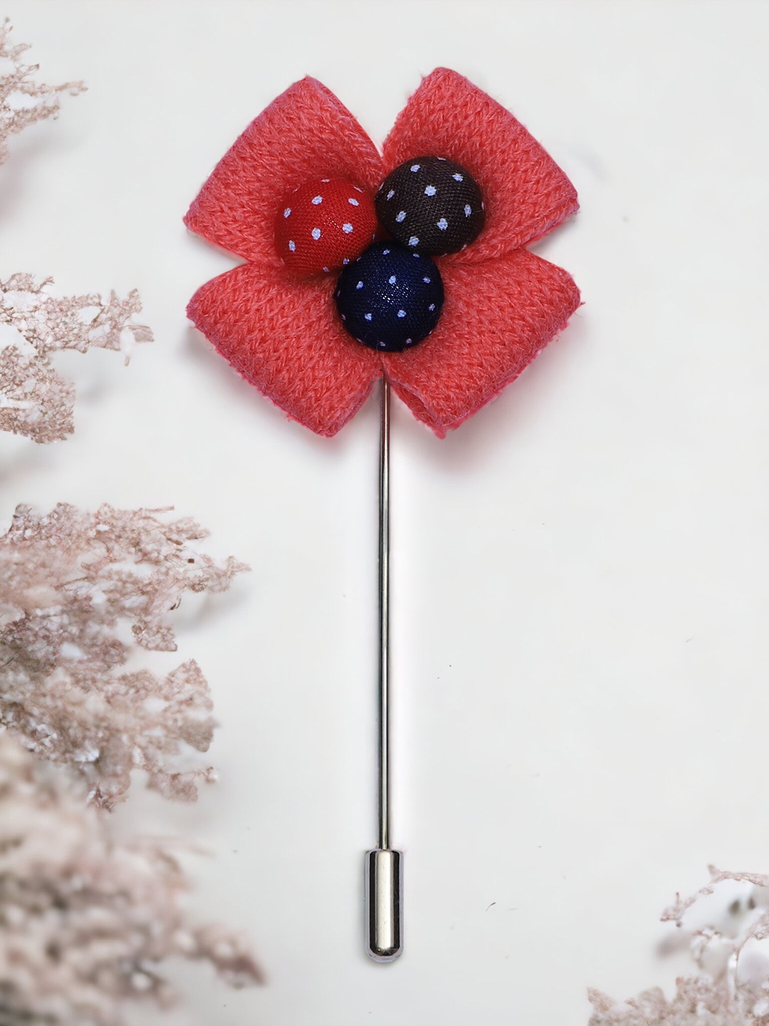 

PELUCHE Unisex Pink Floral Lapel Pin