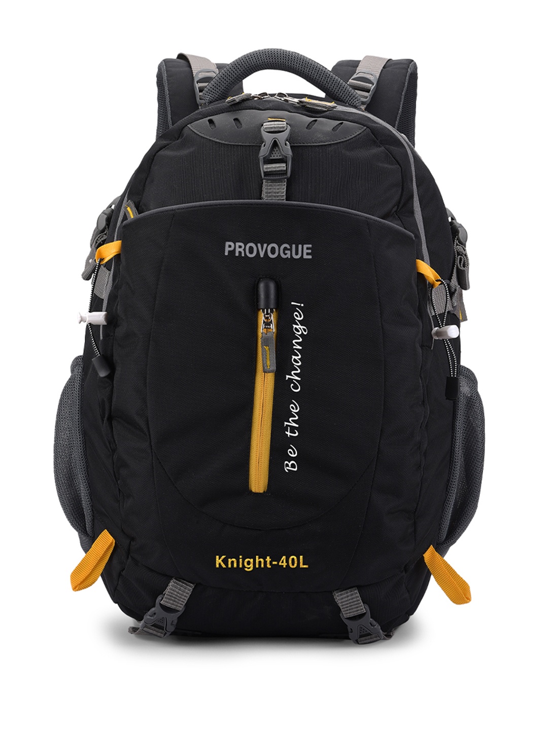 

Provogue Unisex Black & Yellow Backpack with Hip Strap & Rain Cover