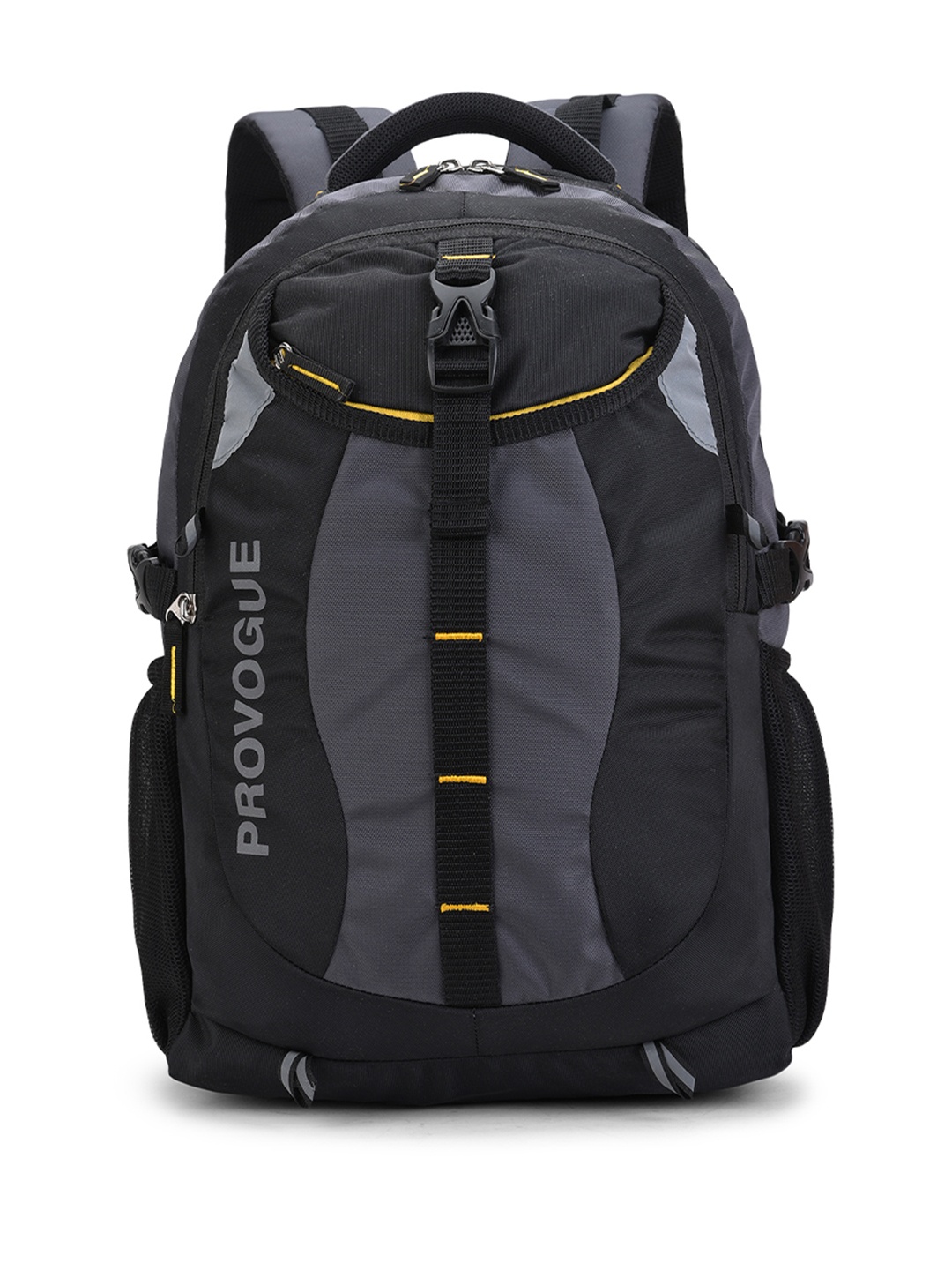 

Provogue Unisex Black & Grey Colourblocked Backpack with Reflective Strip