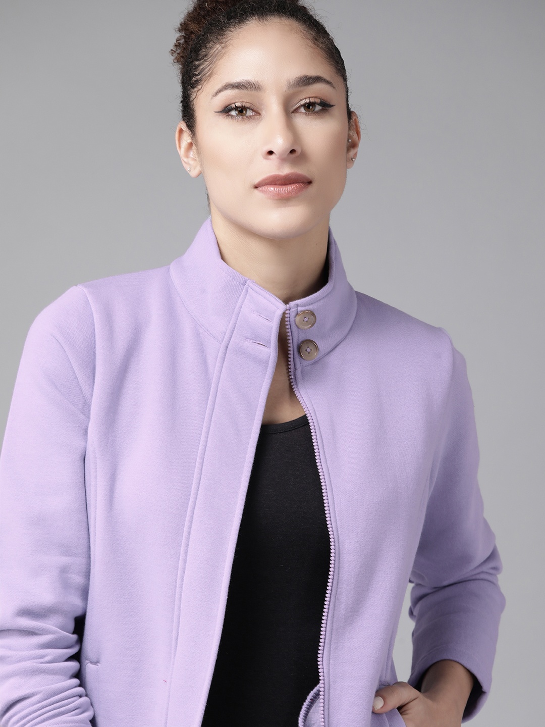 

Roadster Women Lavender Solid Tailored Jacket