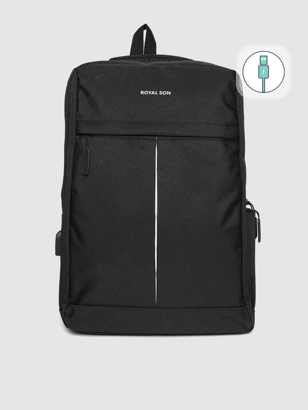 

ROYAL SON Unisex Black 15.6 Inch Laptop Backpack with USB Charging Port