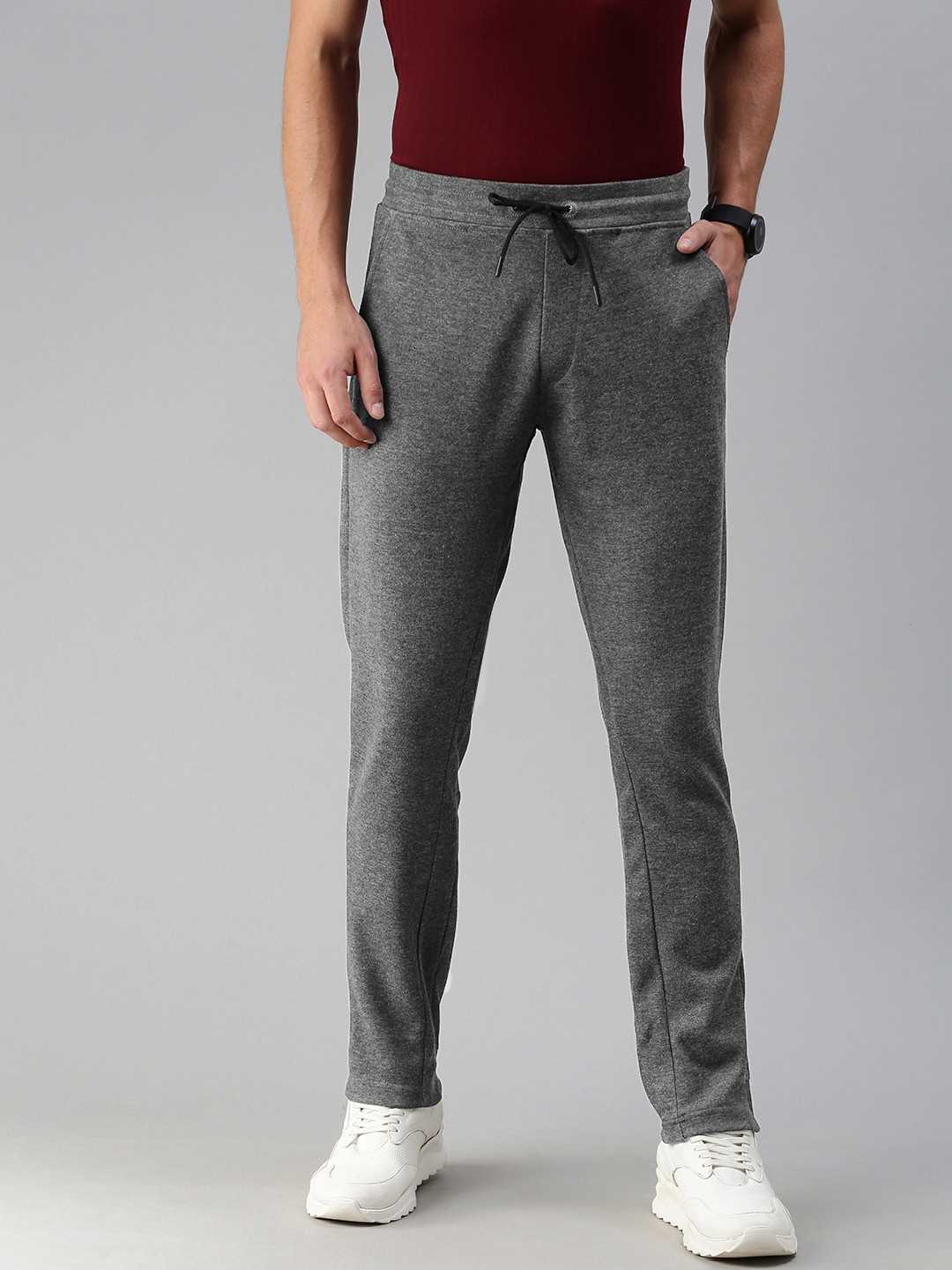 

Arrow Sport Men Grey Melange Solid Regular Fit Track Pants