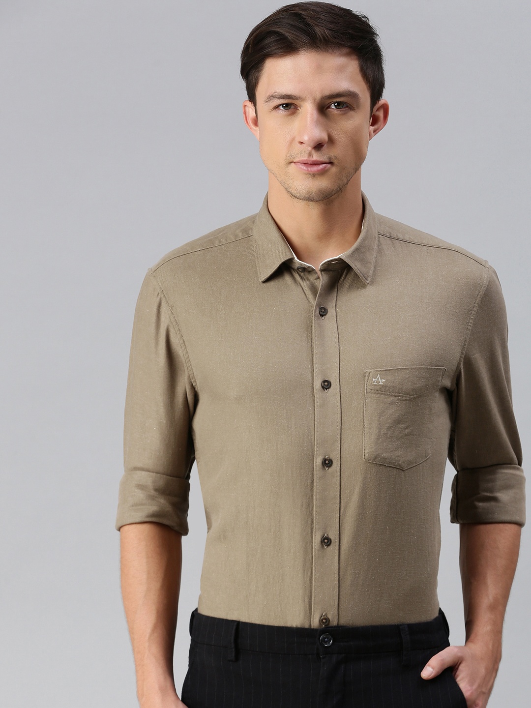 

Arrow Sport Men Khaki Slim Fit Casual Shirt