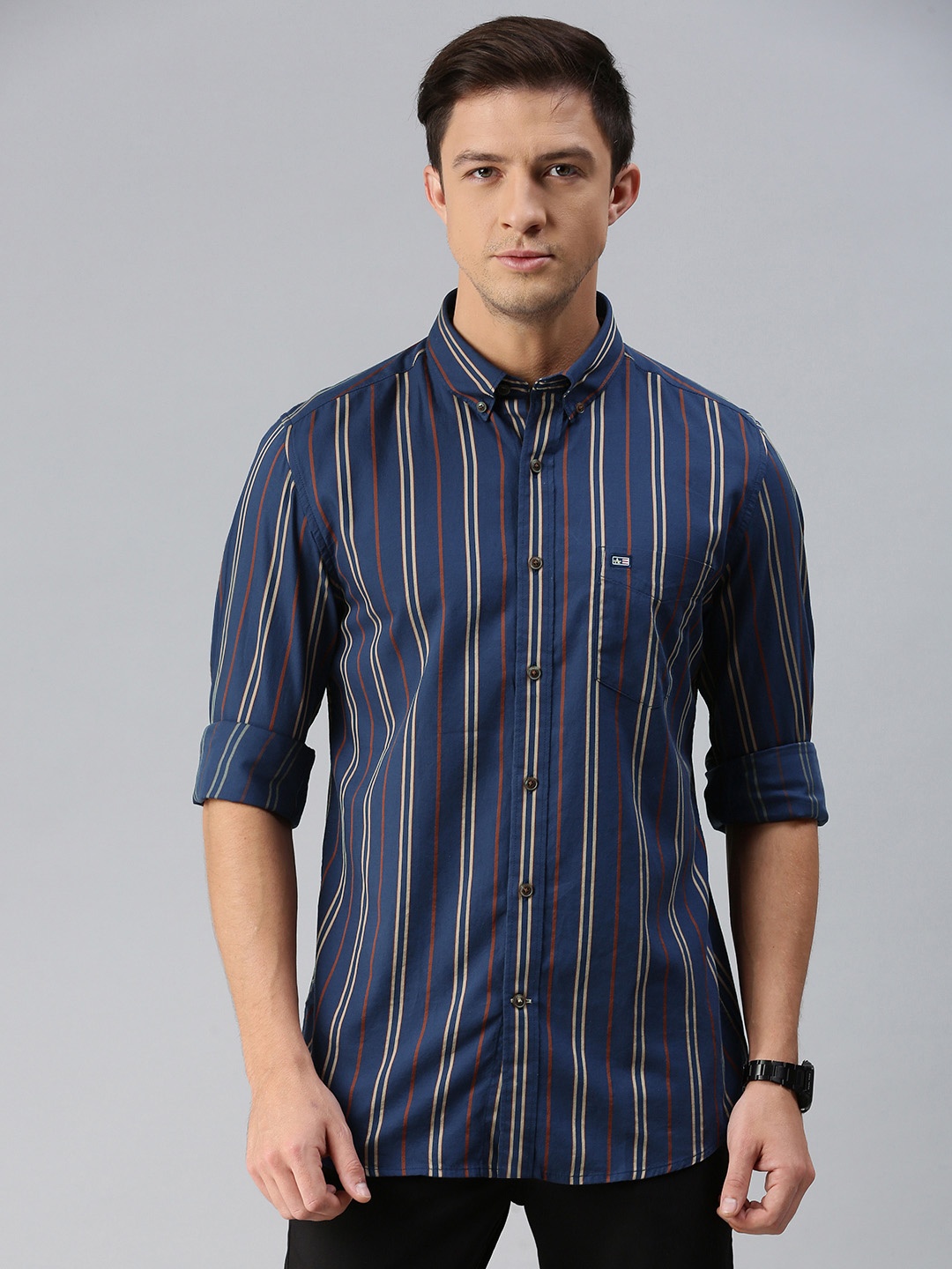 

Arrow Sport Men Blue Slim Fit Striped Casual Shirt