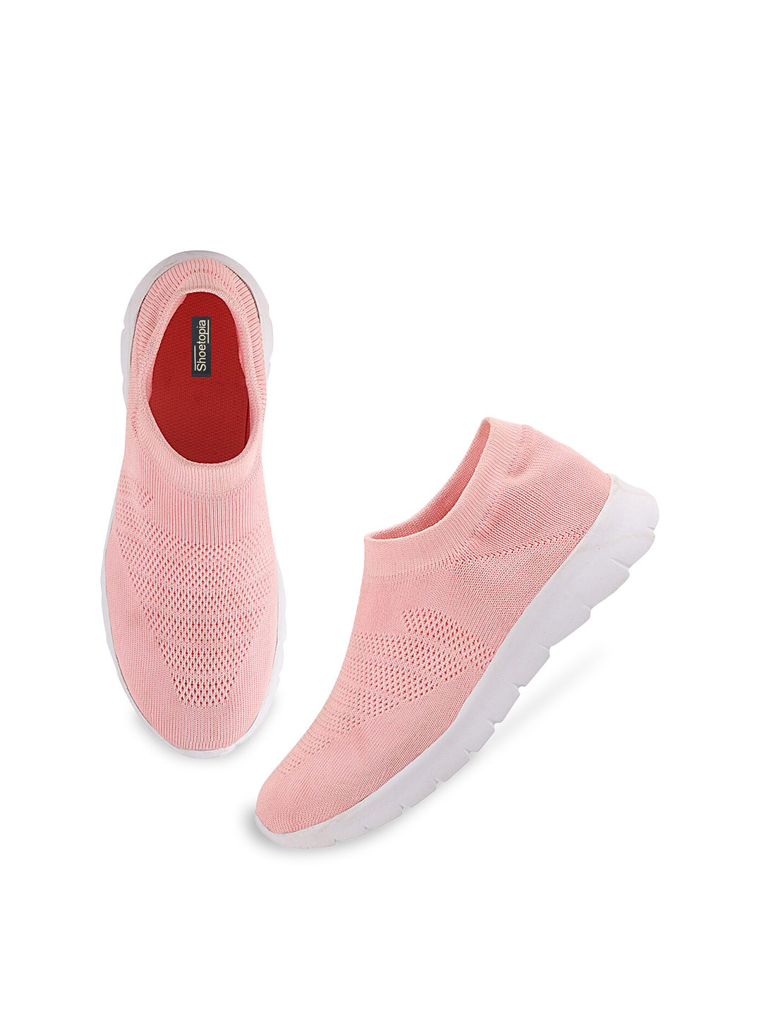 

Shoetopia Women Pink Textile Walking Shoes