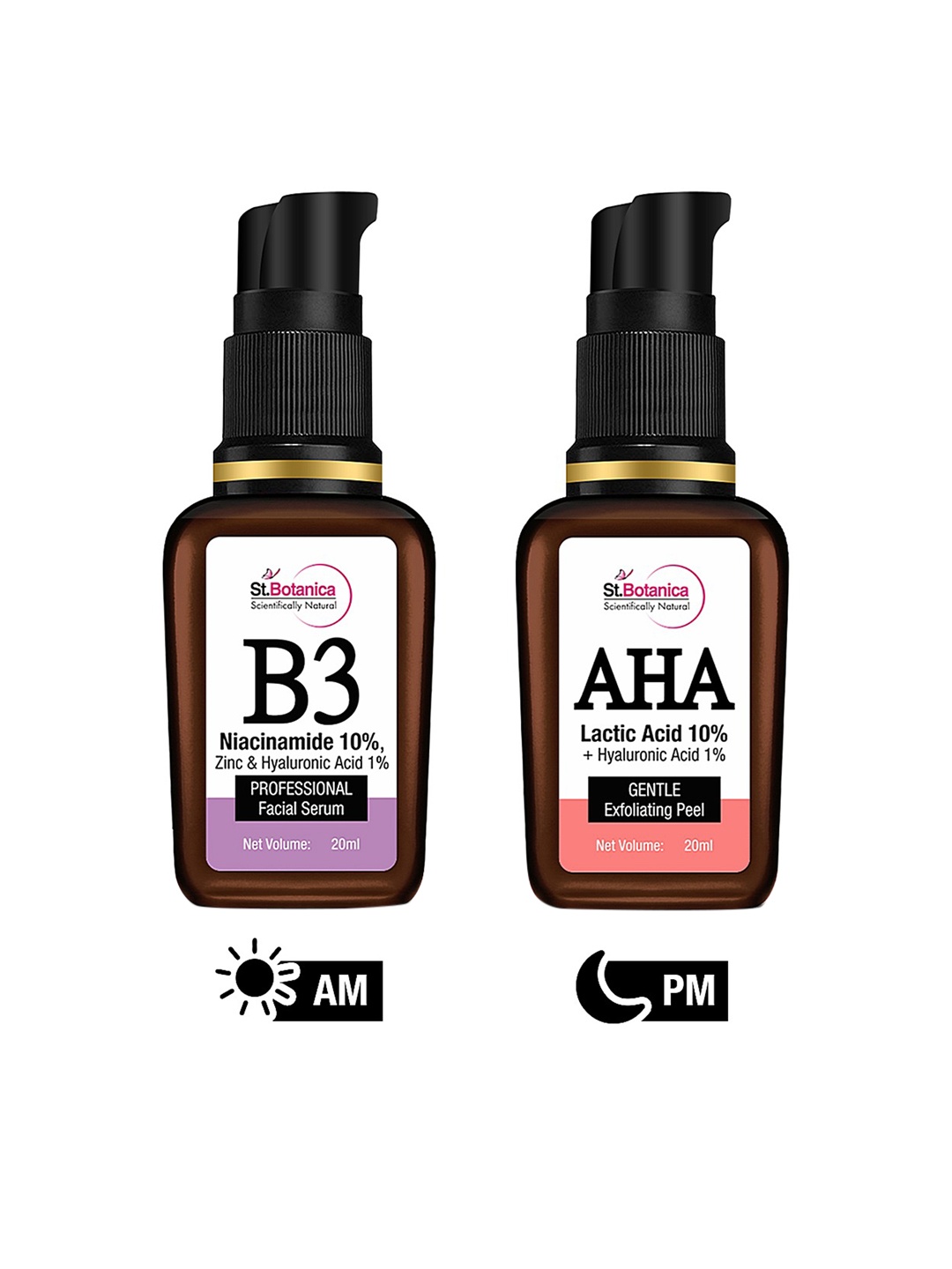 

StBotanica Niacinamine 10% Face Serum & Lactic Acid 10% Serum Combo, Purple