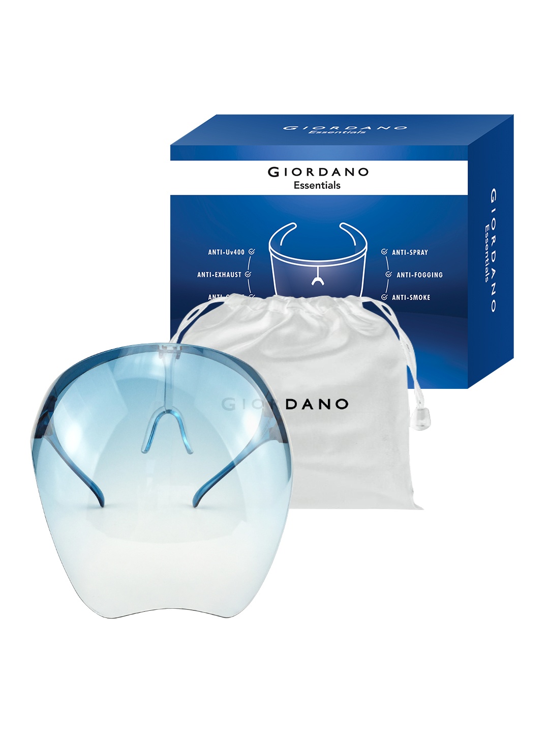 

GIORDANO Unisex Blue & Transparent Solid Goggle Style Face Shield