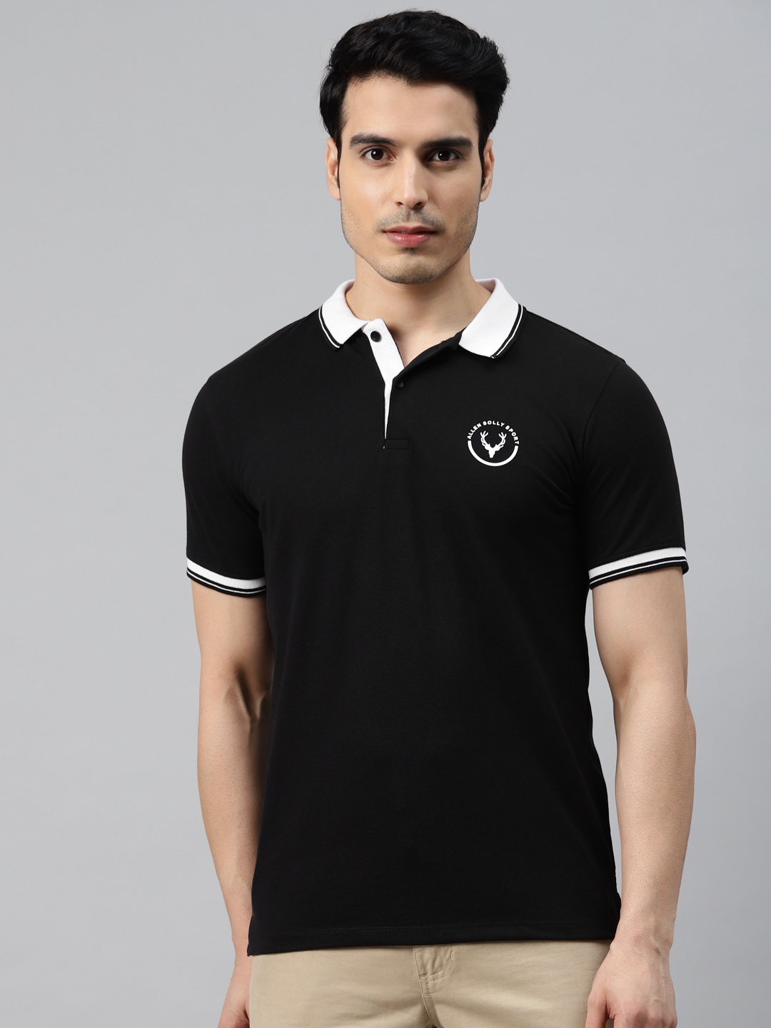 

Allen Solly Sport Men Black Polo Collar T-shirt
