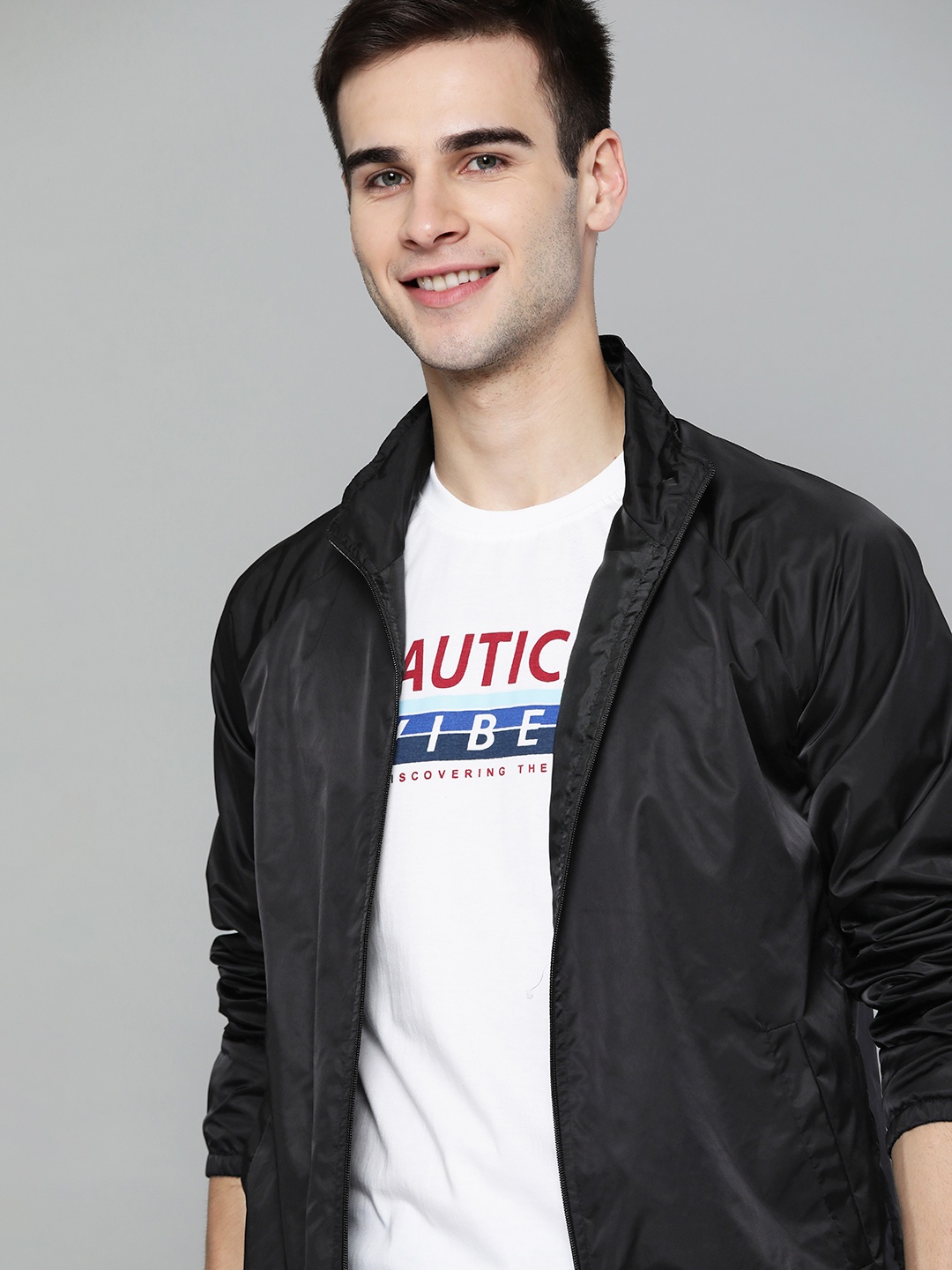 

Mast & Harbour Men Black Solid Bomber Jacket