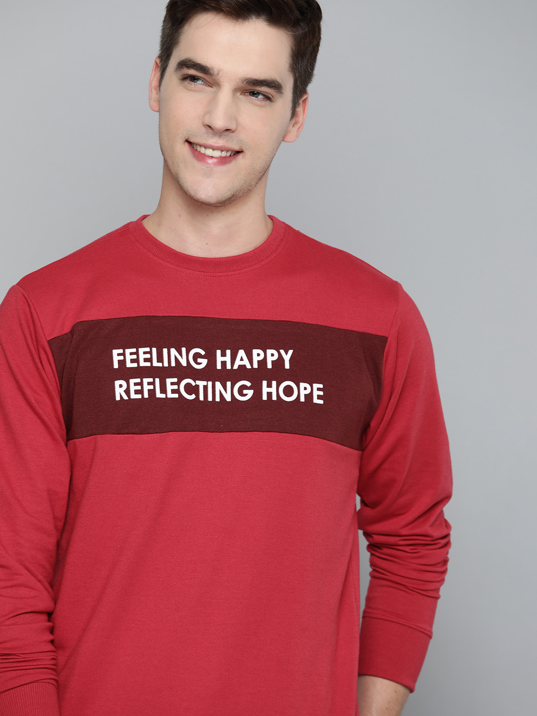 

Mast & Harbour Men Pink Printed Sweatshirt