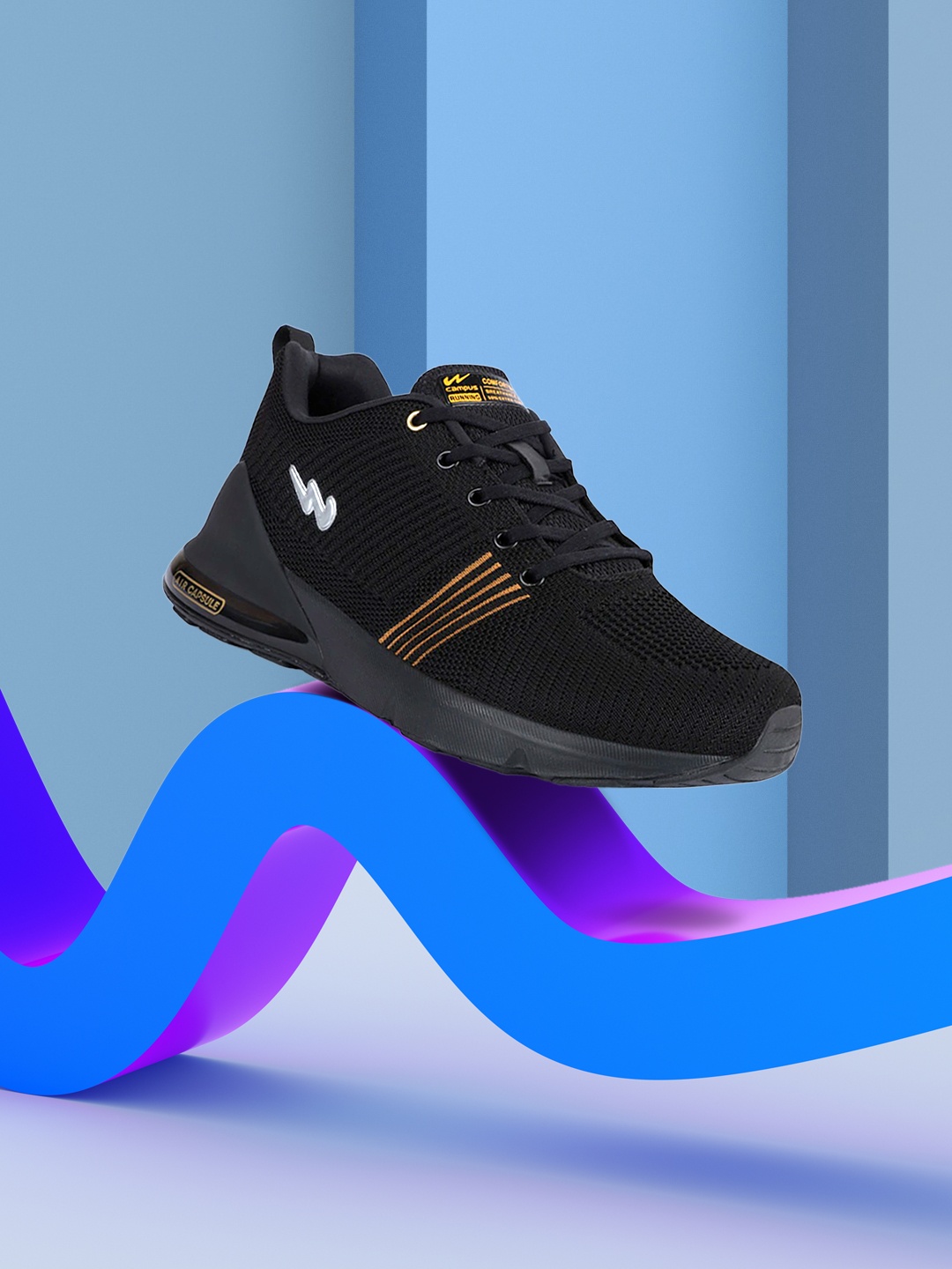 

Campus Men Black Running Shoes