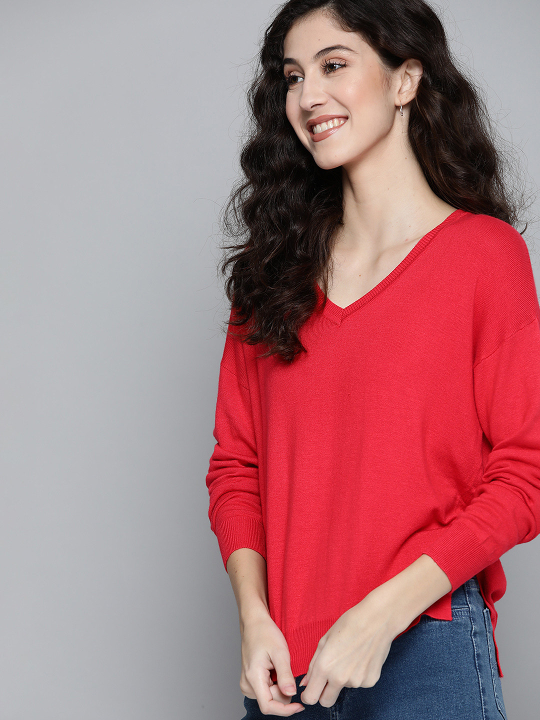 

Mast & Harbour Women Red Solid Pullover