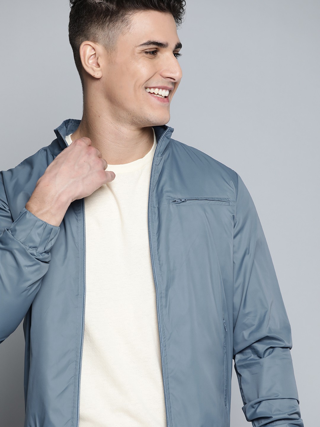 

Mast & Harbour Men Blue Bomber Jacket