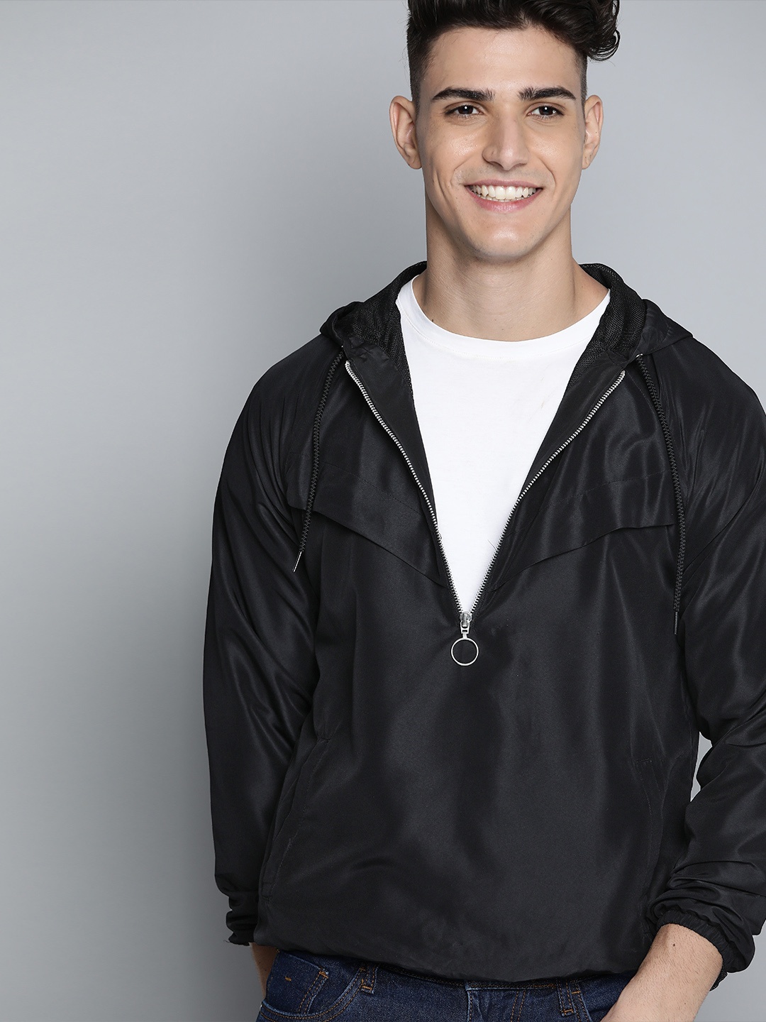 

Mast & Harbour Men Black Bomber Jacket