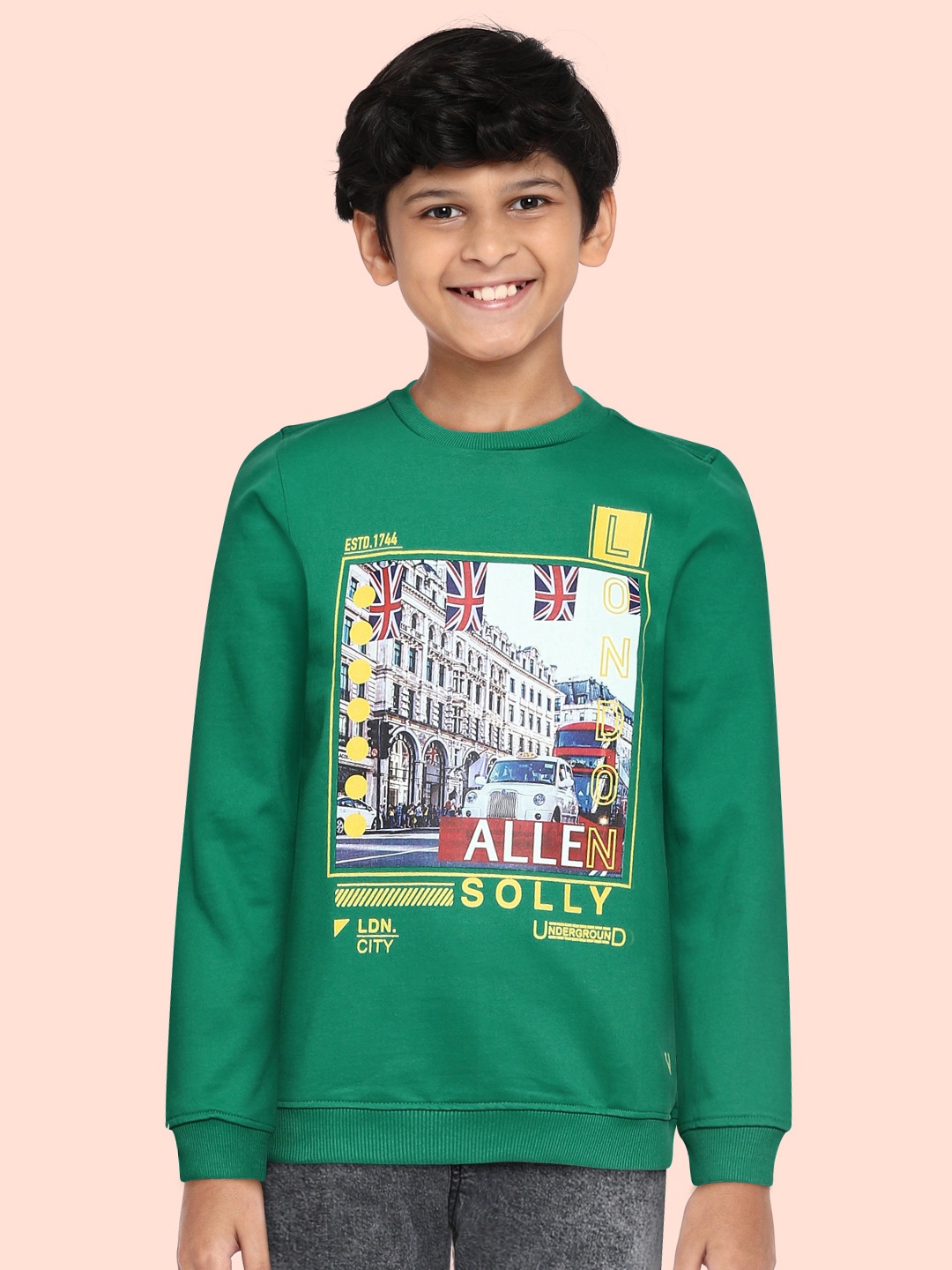 

Allen Solly Junior Boys Green Printed Sweatshirt