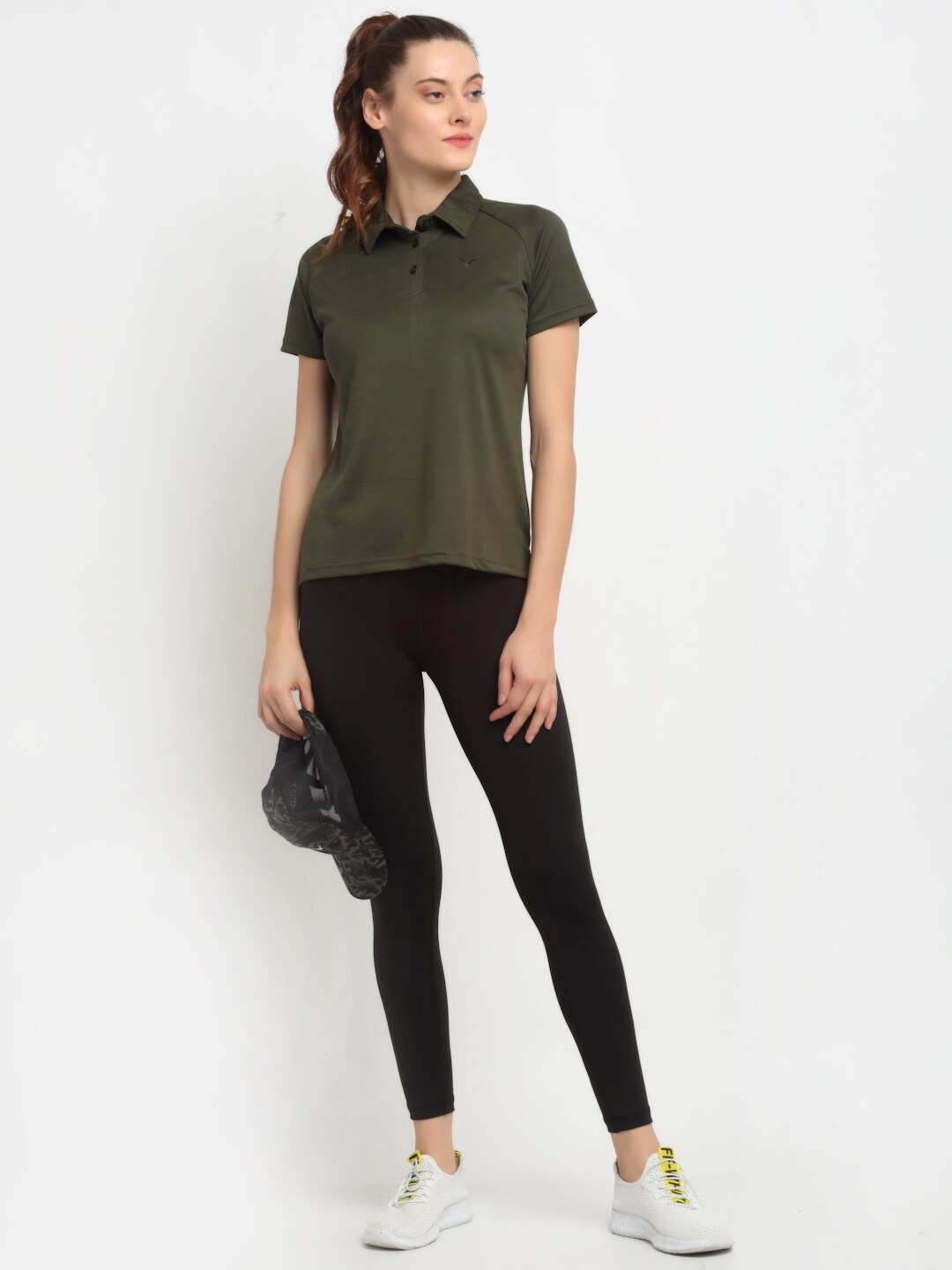 

Invincible Women Raglan Polo T-Shirt, Olive