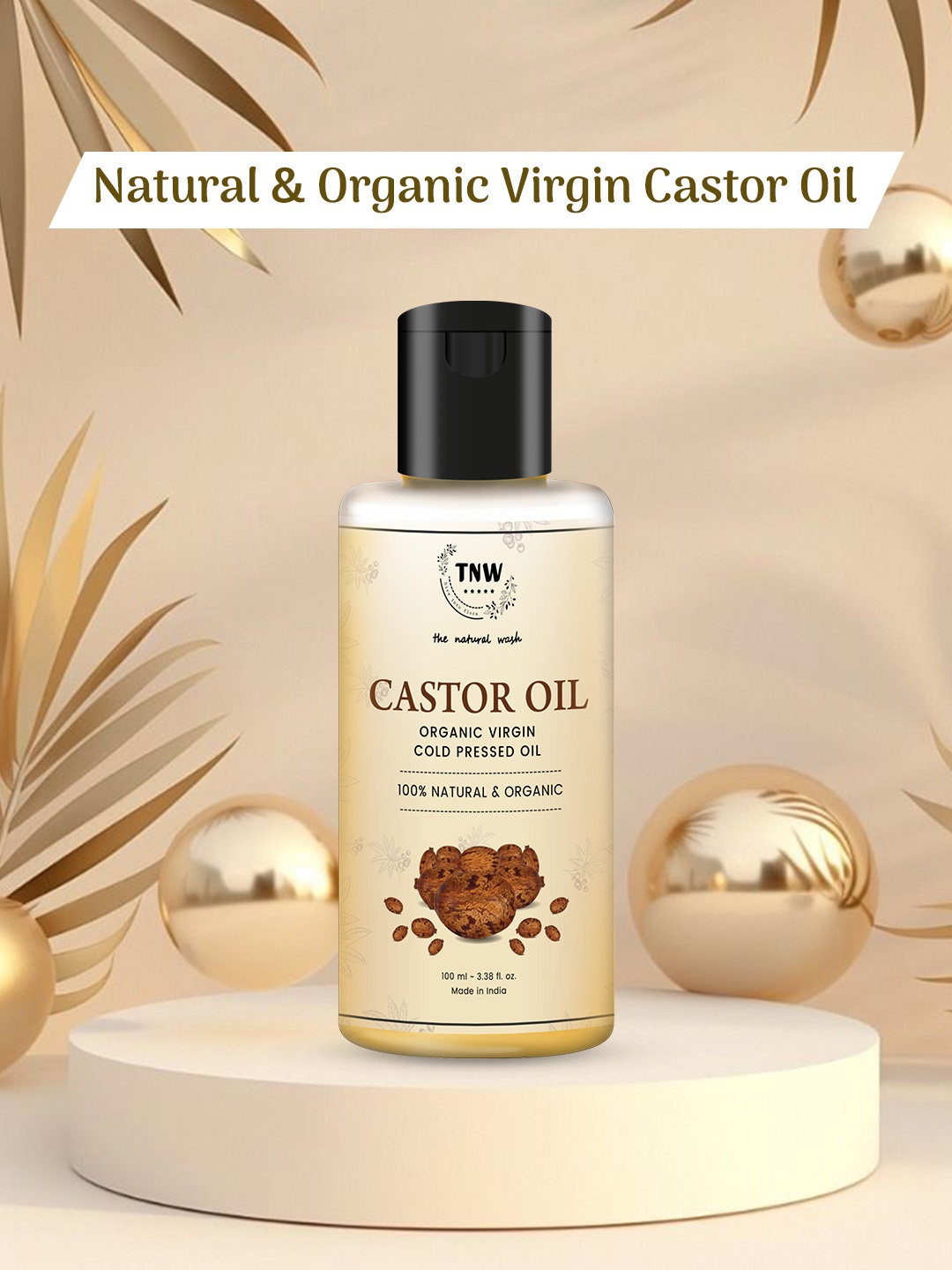 

TNW The Natural Wash Organic Virgin Cold Pressed Castor Oil - 100 ml, Yellow
