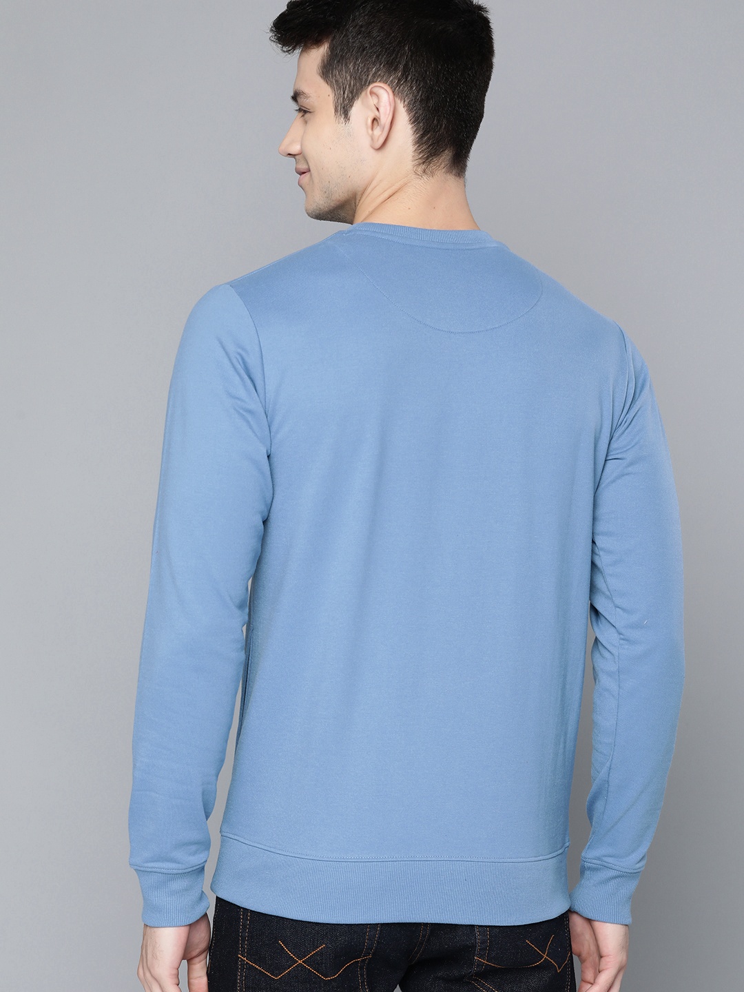 

Mast & Harbour Men Blue & White Printed Sweatshirt