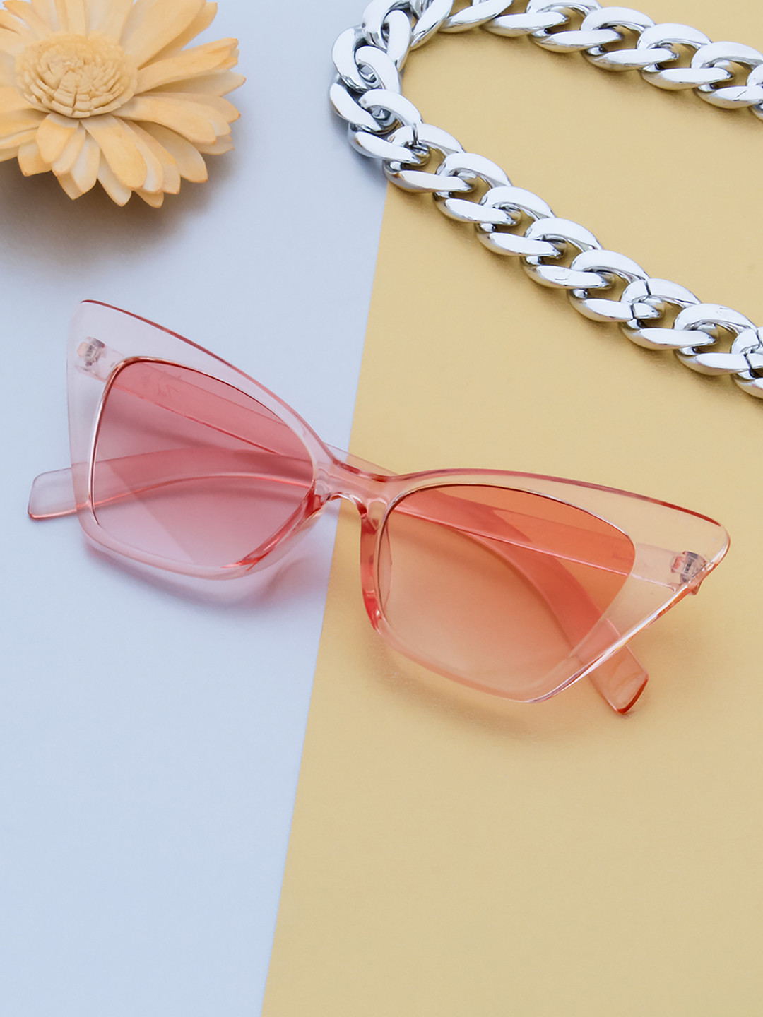 

Ted Smith Women Pink Lens Cateye Sunglasses with UV Protected Lens TS-CATTY_PINK