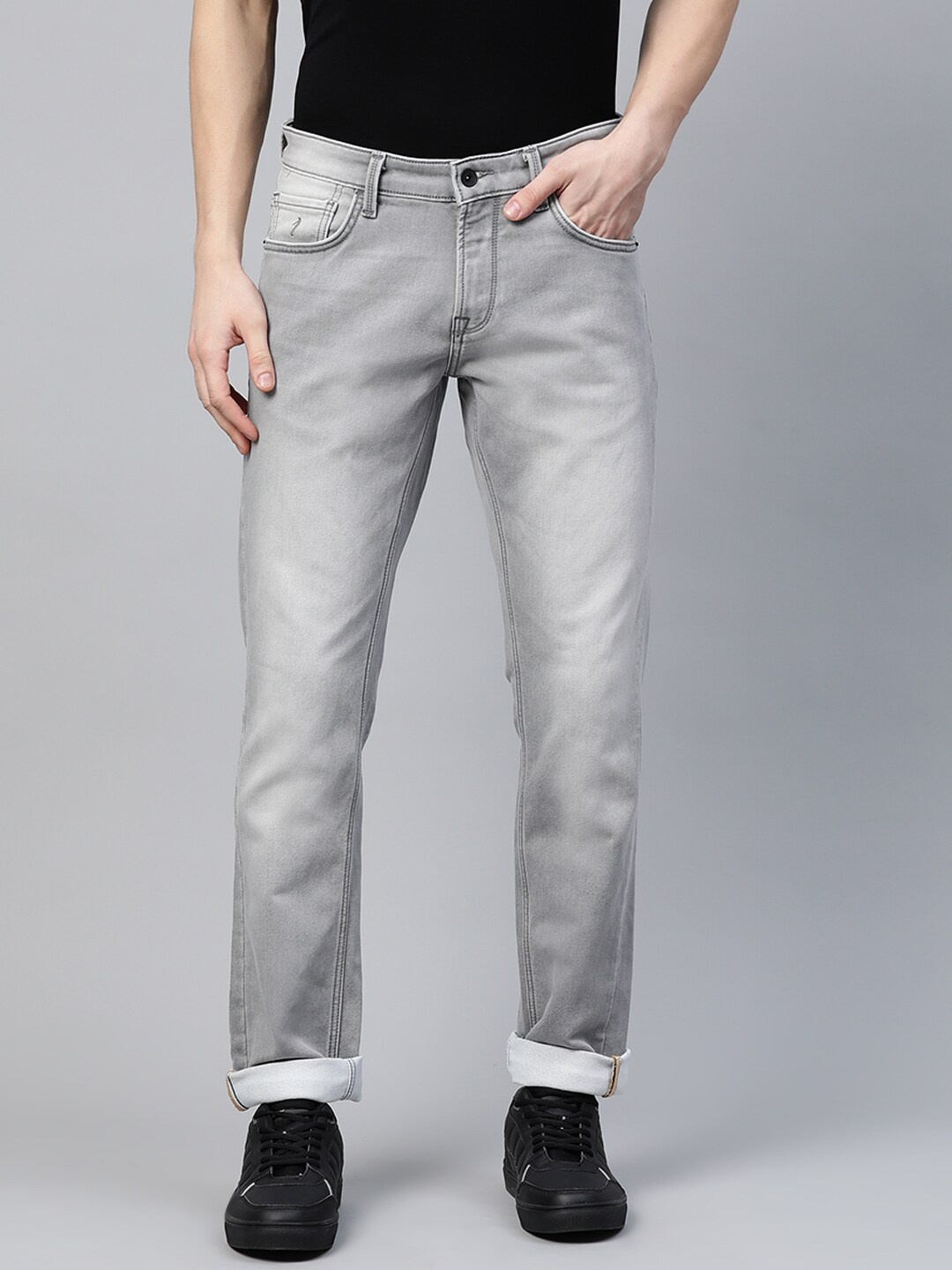 

Indian Terrain Men Grey Slim Fit Light Fade Stretchable Jeans