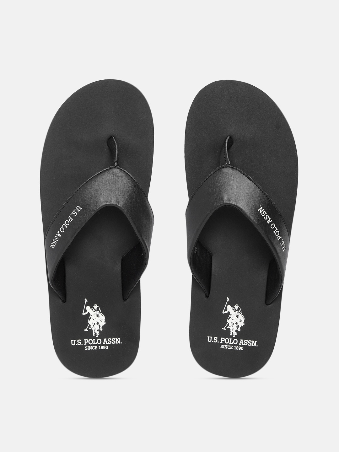 

U.S. Polo Assn. Men Greda Printed Thong Flip-Flops, Black