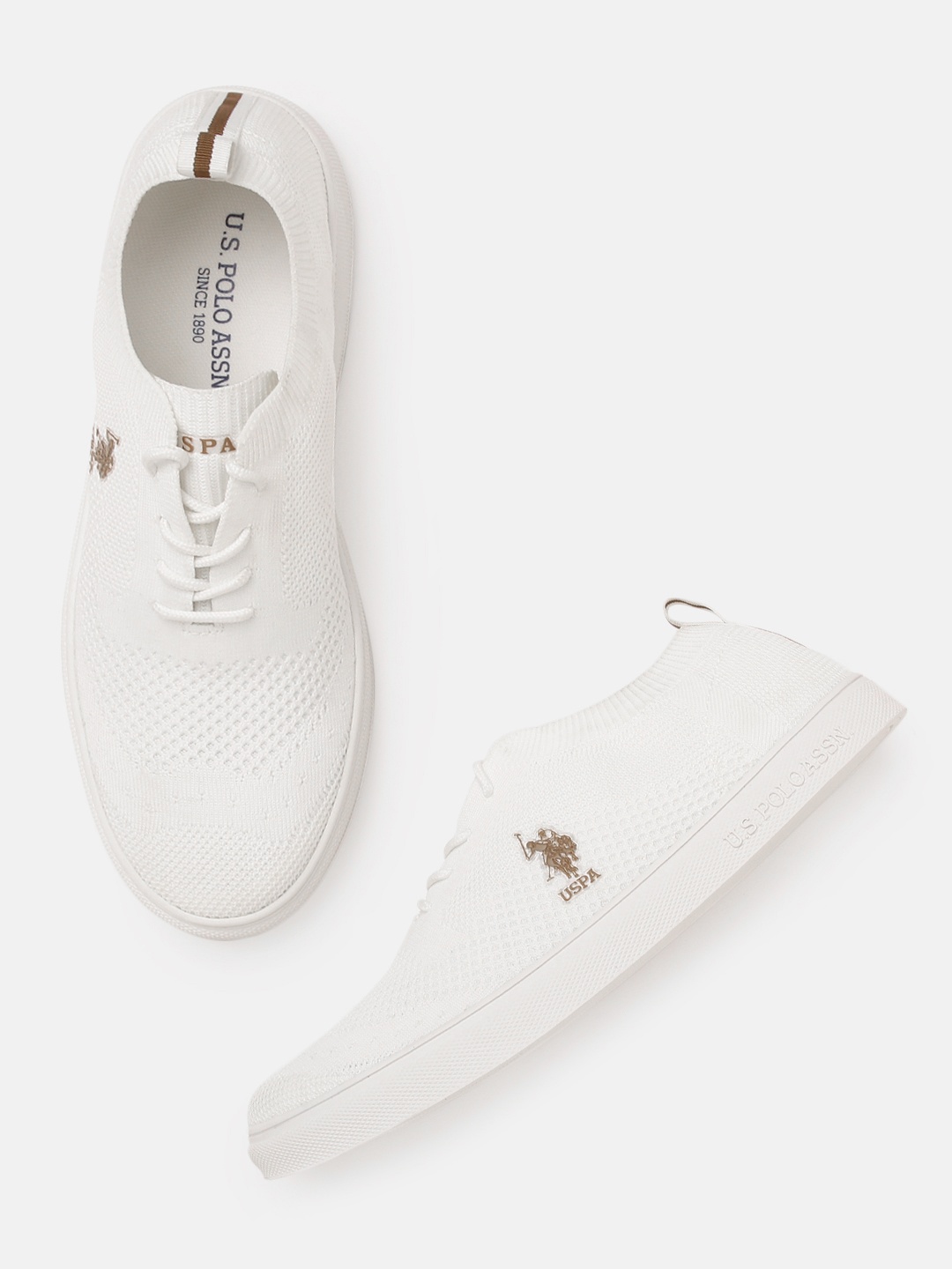 

U.S. Polo Assn. Men Off-White Woven Design ANATOLE 2.0 Sneakers