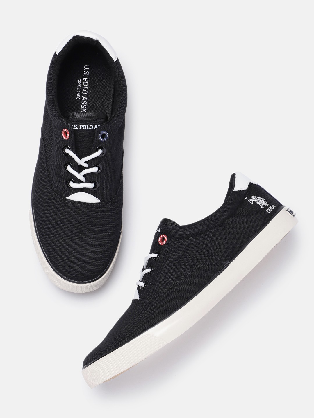 

U.S. Polo Assn. Men Black Solid Sneakers