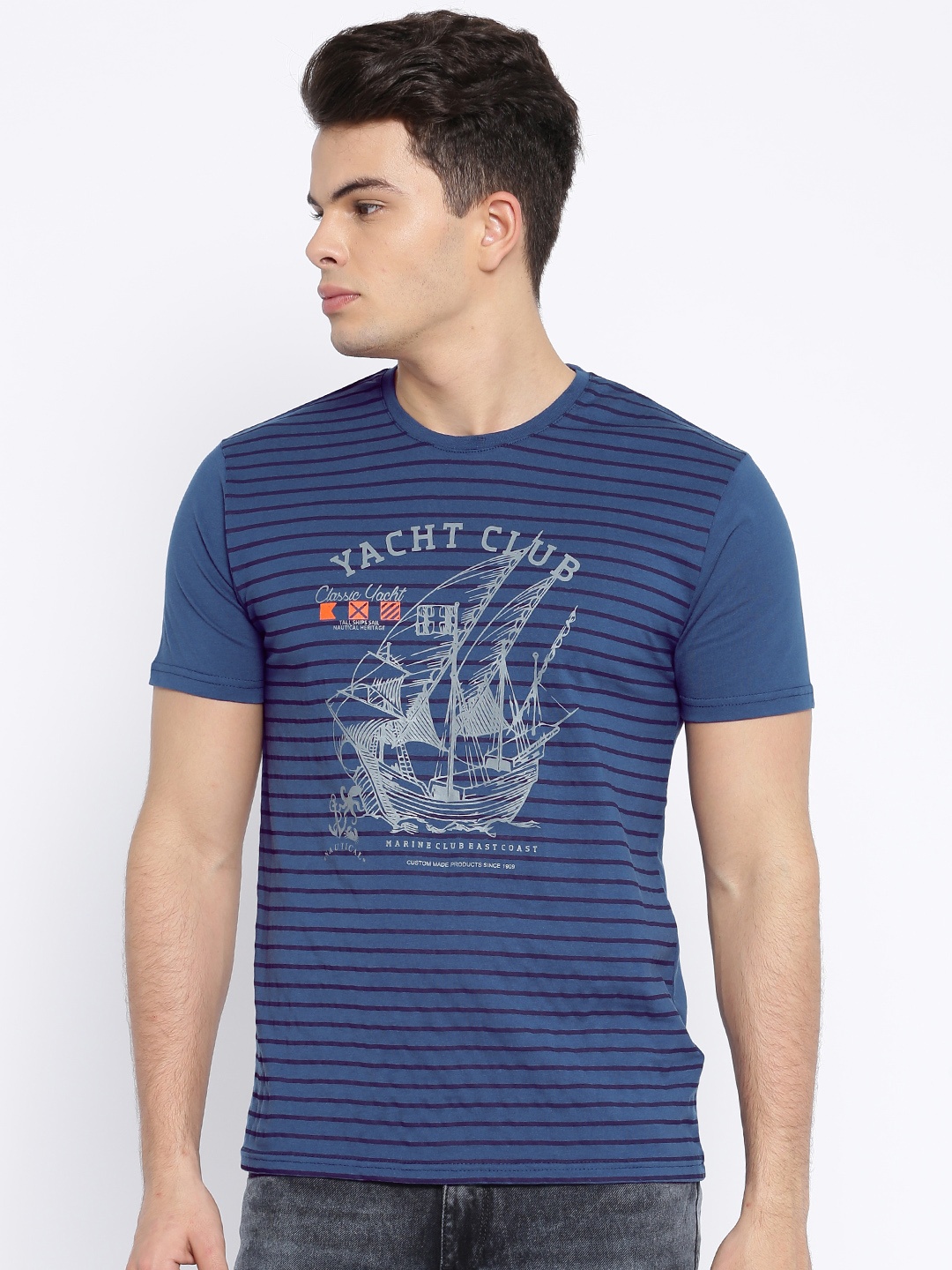 

Locomotive Blue Printed Pure Cotton T-shirt