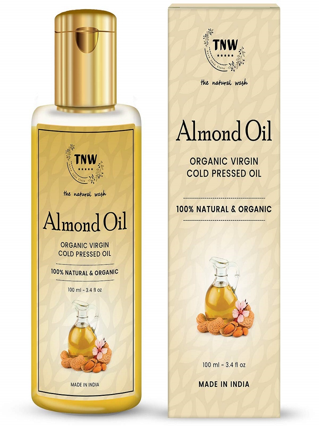 

TNW the natural wash 100% Natural & Organic Virgin Cold Pressed Almond Oil - 100 ml, Brown