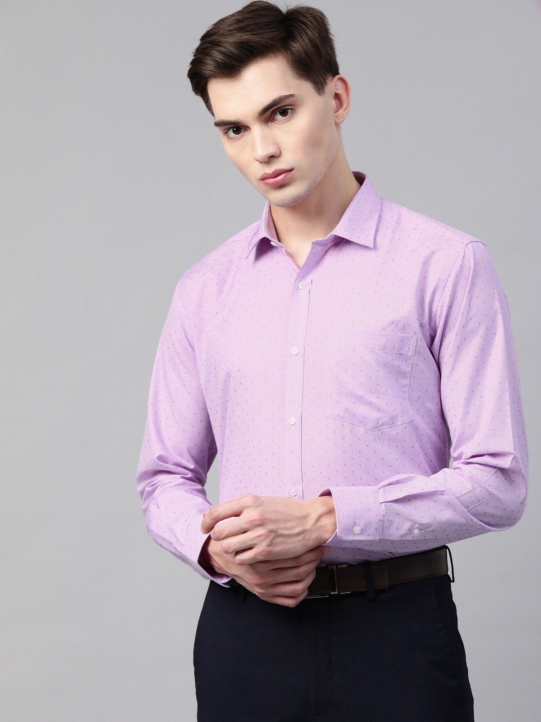 

Park Avenue Men Violet Slim Fit Shepherd Checks Formal Shirt
