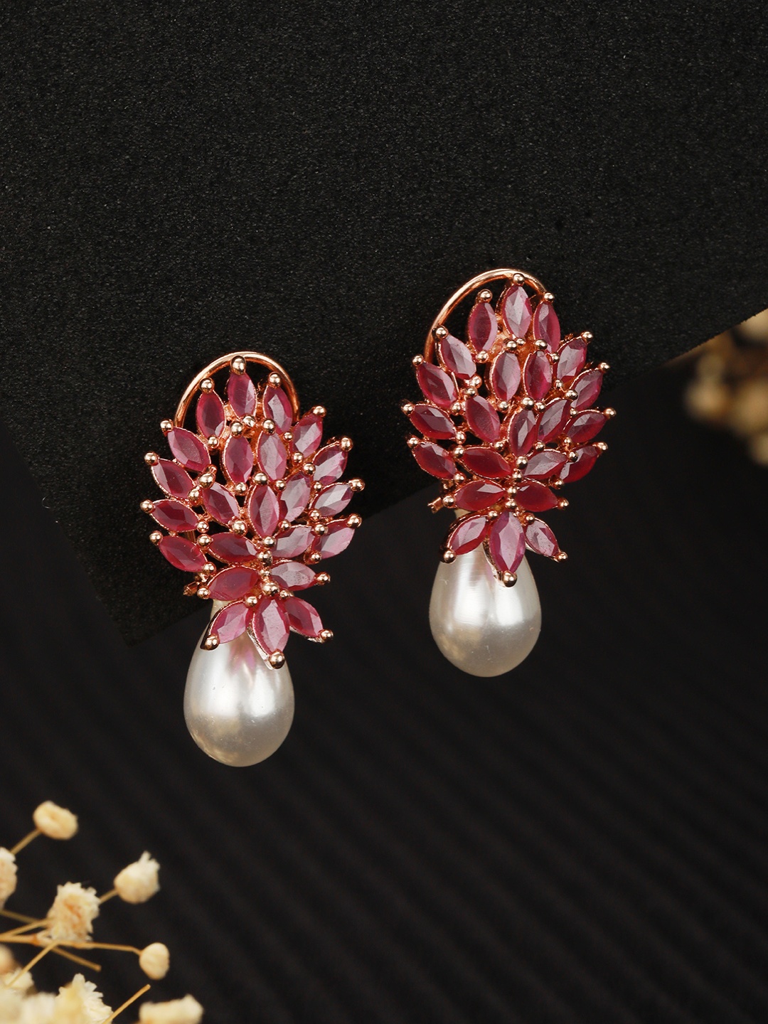 

Saraf RS Jewellery Pink Contemporary Studs Earrings