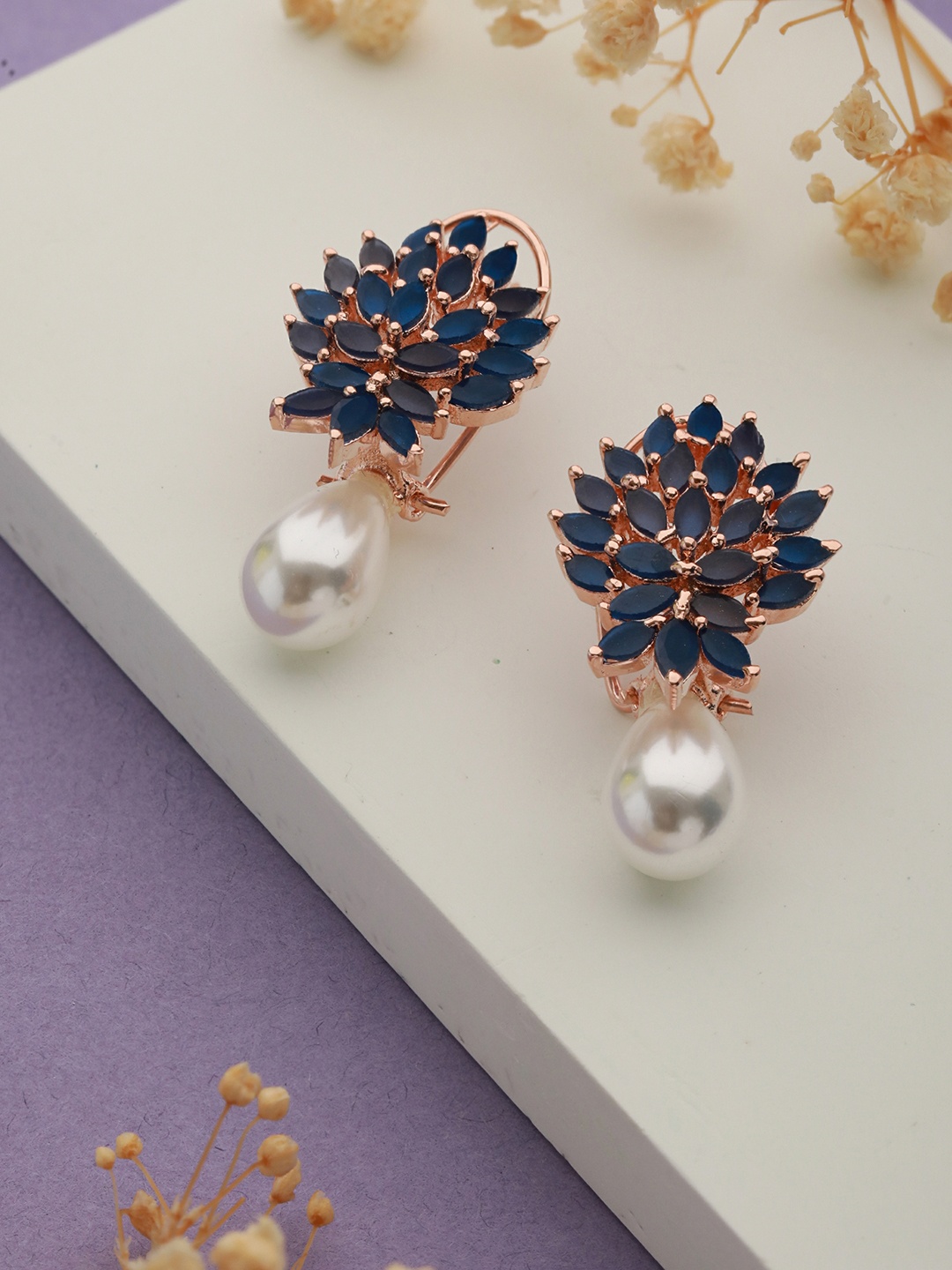 

Saraf RS Jewellery Blue Contemporary Drop Earrings