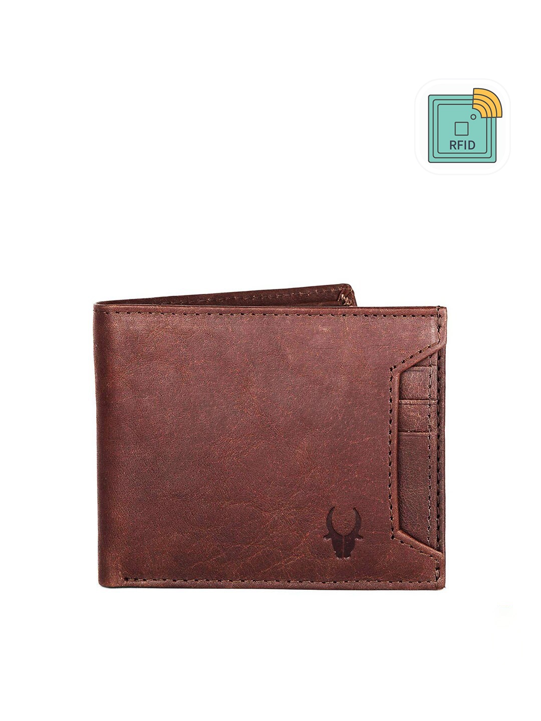 

WildHorn Men Brown Textured Two Fold Wallet