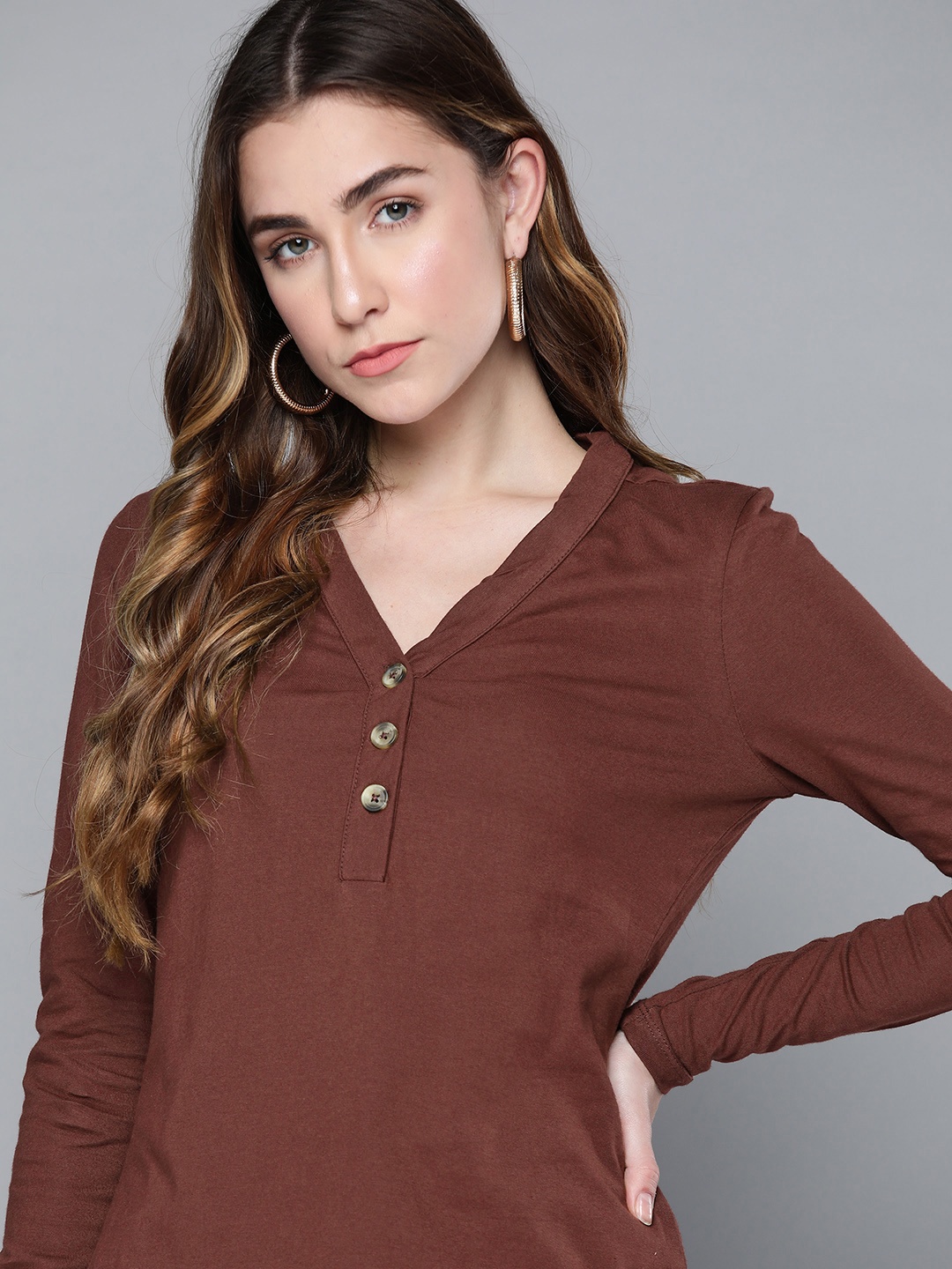 

Chemistry Women Brown Pure Cotton Top